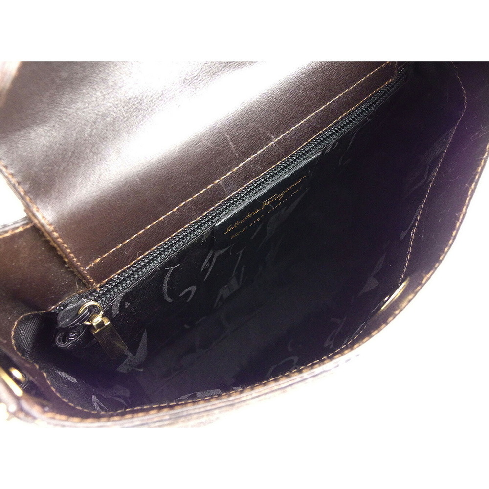 Salvatore Ferragamo leather Shoulder Bag brown pony - Picture 6 of 6